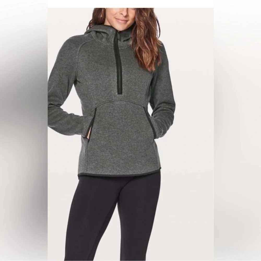 Lululemon Fleece & Thank You Pullover Heathered Black / Black Size 2